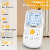 PUREMED 30 Modes TENS Unit Muscle Stimulator Machine, Pain Relief Therapy, Dual Channel 15 Intensities, EMS Electric Pulse Massager for Back, Shoulder, Sciatica, Knee