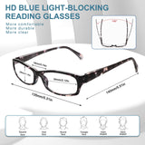 VIDEBLA 5 Pack Computer Reading Glasses Men and Women Anti Eyestrain Blue Light Blocking Glasses for Reading (5 Mix-2, 2.00)