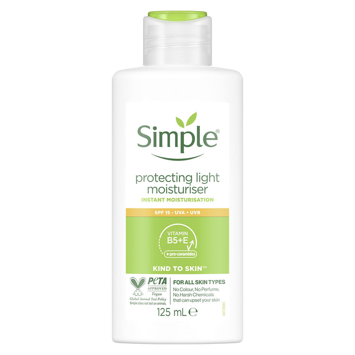 Simple Kind To Skin Protecting With Pro-Vitamin B5, Vitamin E And Glycerin Light Moisturiser Spf 15 Lotion For Sensitive Skin 125 Ml