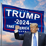 Trump 2024 Flags 3x5 Outdoor Made in USA-Double Sided 3 Ply Heavy Duty Take America Back Trump Flags Banner for Outside with 2 Brass Grommets UV protection Fade Resistant for Indoor Outdoor