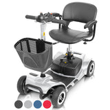 Vive 4 Wheel Mobility Scooter - Electric Powered Wheelchair Device - Compact Heavy Duty Mobile for Travel, Adults, Elderly - Long Range Power Extended Battery with Charger and Basket Included