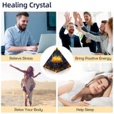 Hopeseed Orgone Pyramid for Positive Energy, Orgonite Citrine&Blue Sandstone Stones Healing Crystals Pyramid for Reduce Stress Chakra Reiki Healing Meditation Attracts Lucky and Success