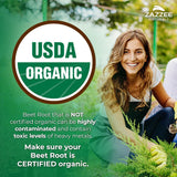 Zazzee USDA Organic Beet Root 8000 mg Strength 20:1 Extract, 120 Vegan Quick Release Capsules, Black Pepper Extract for Enhanced Absorption, Supports Nitric Oxide Production, Non-GMO, Made in The USA