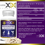 GENEX Trans Resveratrol 1000mg Serving 99% Pure Micronized Pharmaceutical Grade Trans-Resveratrol + Bioperine Extract mad in a GMP & NSF Certified Facility (4X 250mg Cpasules 120ct)