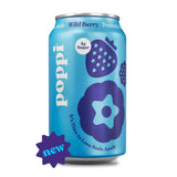 POPPI 12oz Sparkling Prebiotic Soda, Beverages w/Apple Cider Vinegar, Seltzer Water & Fruit Juice, Wild Berry, (12 Pack)