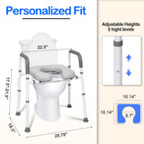 Bogural Raised Toilet Seat with Handles, Height Adjustable Elevated Toilet Seat Riser, 400 lbs Toilet Seat Riser for Seniors, Disabled and Pregnant, Fit Any Toliet