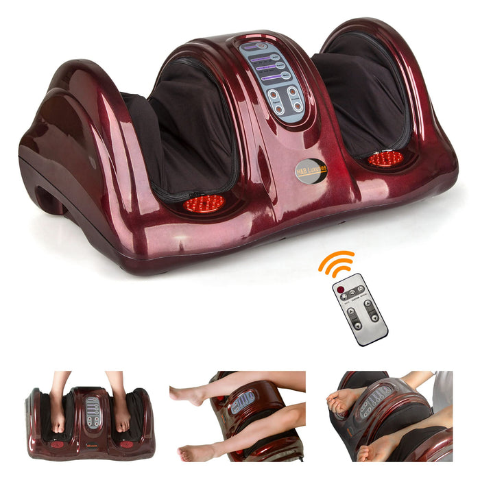H&B Luxuries Shiatsu Kneading Rolling Foot Massager Personal Health Studio ZH-9902-red, Foot Massage for Circulation and Pain Relief, Leg Calf Massager Machine for Plantar Fasciitis and Neuropathy