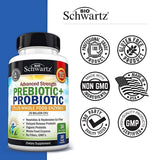 Prebiotics and Probiotic with Whole Food Enzymes for Adults Women & Men - Probiotics Lactobacillus Acidophilus - Digestive Health Capsules Shelf Stable Supplement - Non-GMO Gluten & Dairy Free -30ct