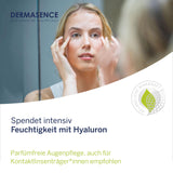 DERMASENCE Hyalusome eye care, 15 ml - Moisturizes, soothes and regenerates the skin on the eyes - for the dehydrated eye region - with hyaluronic acid and green tea extract - fragrance-free