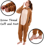 COSUSKET Snug Fit Unisex Adult Onesie Pajamas, Flannel Teddy Bear Cosplay Animal One Piece Halloween Costume Sleepwear Homewear