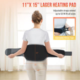 Snailax Massage Heating Pad for Back Pain Relief, Vibration Massage Belt with 6 Heat Settings,10 Timer Settings, 3 Vibration Modes,Heated Pad with Adjustable Strap for Cramps,Lower Back Massager,Gifts
