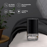 Airversa Waterless Diffuser for Essential Oil 𝟭𝟬𝟬𝗺𝗹 Capacity Battery Operated Aromatherapy Nebulizer Mini Scent Air Machine 1/2/3H/Continous 3 Mist Level 3 Lighting Effects(Scenta Shine Black)