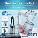 MOCEL Water Dental Flosser Oral Irrigator with 5 Modes, 350ml Cordless Water Teeth Cleaner Pick 6 Tips, IPX7 Waterproof Rechargeable Portable Powerful Battery for Travel & Home Braces & Bridges Care