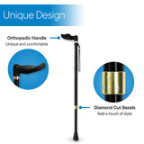 RMS Left Hand Walking Cane with Palm Grip Orthopedic Handle - Fit Individual's Palm Naturally - Ideal for Arthritis or Carpal Tunnel Syndrome