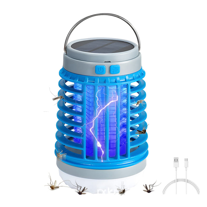 Zaptek Mosquitoes Zapper 2023 Multifunctional Solar Anti-Mosquito Light, ElectriZap Buzz Blast Pro Mosquitoes Zapper, USB Charing and Solar, Great for Outdoor and Indoor (Blue)