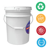 ePackageSupply, 5 Gallon Plastic Bucket with Airtight Lid I Food Grade Bucket | Yellow | BPA-Free I Heavy Duty 90 Mil All Purpose Pail Reusable I Made in USA | 6 Count