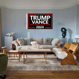 WENWELL Trump Vance 2024 Flag Double-Sided 3x5 Ft - Make America Great Again Trump Vance '24 Presidential Campaign Banners for car Boat Outdoor,Premium 3-Ply Durable Material,Black