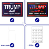 ABCMILZ Trump 2024 Yard Signs 2-Pack – Double-Sided, Waterproof Take America Back Signs, 12x17 Inchs with Metal H-Stakes – Donald Trump JD Vance Campaign Rally Placard Outdoor Lawn Garden Decoration