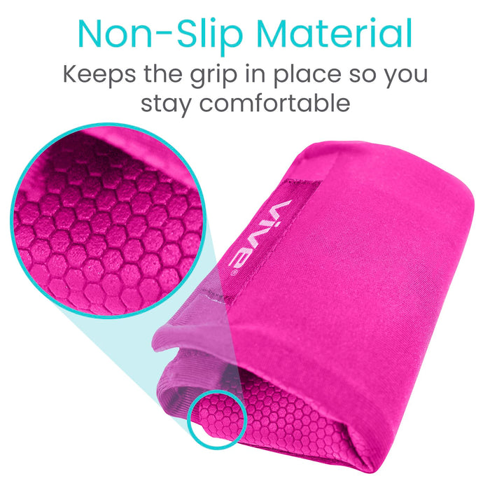 Vive Walker Handle Cushions - Padded Hand Covers - Soft Padding Medical Accessories for Folding Rolling Wheelchair, Rollator Handle, Senior, Elderly Grippers - Foam Crutch Pads Grips - Mobility Aid (Pink)