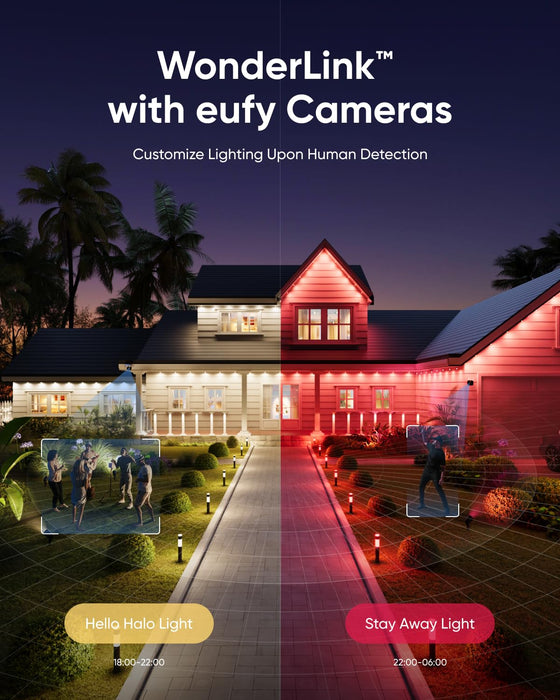 eufy Permanent Outdoor Lights E22, 100ft with 60 Triple-LED Lights, Smart RGBWW Lights, Daily and Festive, Up to IP67 Waterproof, AI Lighting Themes for Halloween, Christmas Lights, Links with Cameras