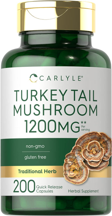 CARLYLE Turkey Tail Mushroom 1200mg - 200 Capsules