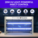 mafiti Bug Zapper 20W 3500V Fly Traps Indoor Electric Mosquito Zapper Fly Killer Gnats Fruit Trap for Home Restaurants Kitchen Garden with 2 Replacement Bulbs Grey