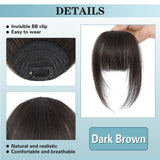 NAYOO Bangs Hair Clip in Bangs 100% Real Human Hair Extensions French Bangs Clip on Hair Bangs for Women Fringe with Temples Hairpieces Curved Bangs for Daily Wear