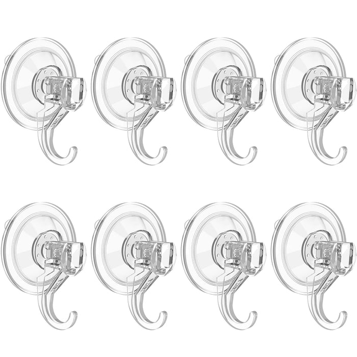 VIS'V Wreath Hanger, Large Clear Heavy Duty Suction Cup Wreath Hooks 22 LB Removable Strong Window Glass Door Suction Cup Wreath Holder for Halloween Christmas Wreath Decorations - 8 Pcs