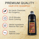 KINGMING Brown Hair Dye Shampoo 3 in 1 for Hair, Natural Hair Dye for Hair Coverage, Hair Color Shampoo for Color Hair, Champu Para Canas for Women Men 500ml【Brown】