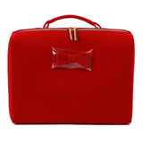 Estee Lauder Red Velveteen Makeup Cosmetics Train Case Travel Storage Bag