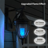 Morsatie 【Upgraded Flame】 LED Flame Light Bulbs, 4 Modes Flickering Light Bulbs with Upside Down Effect, E26 Fire Light Bulb for Halloween Christmas Party Porch Patio Indoor Outdoor Decoration, Blue