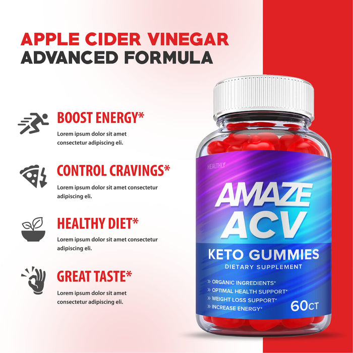 (5 Pack) Amaze ACV Keto Gummies - Official Formula, Vegan - Amaze Keto ACV Gummies, Amaze Keto Gummies, Amaze ACV Gummies with Apple Cider Vinegar Weight 1000mg Loss, Vitamin B12, Beet (300 Gummies)