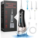 Cordless Water Flosser for Teeth Rechargeable - FZCOK 7 Clean Settings Oral Irrigator Dental Flosser for Braces Adults Teeth Cleaning Portable with Long Battery Life, Waterproof(Black)