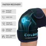 Coldest Knee Ice Pack Wrap, Hot and Cold Therapy - Reusable Compression for Meniscus Tear, Injury Recovery, Sprains, Swelling, Ice Packs after Surgery, Rheumatoid Arthritis, Icy Cold Brace - 2 Pack