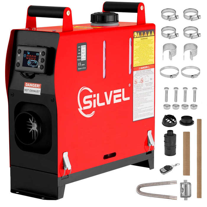 SILVEL 12V 8KW Diesel Heater, All-in-One Diesel Air Heater, Portable Diesel Heater with LCD Monitor & Remote Control, Fast Heating for Tent, Car, RV, Truck, Camper, Trailer, Motorhome