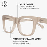 LOOK OPTIC Cosmo Reader - Stylish Unisex Ultra-lightweight Reading Glasses with Scratch-Resistant, Prescription-Quality Lenses (Full Magnification - Not Progressives) 3.00, Taupe