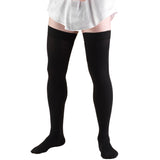 Truform Compression Socks, 20-30 mmHg, Men's Dress Socks, Thigh High Over Knee Length, Black, Large