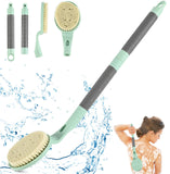 Back Scrubber Anti Slip for Shower, 21.7” Detachable Back Bath Brush for Shower, Back Scrubber, Exfoliation and Improved Skin Health for Elderly with Limited Arm Movement, Disabled (21.7” Cyan)