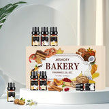 Bakery Essential Oils Set - Fragrance Oil for Diffusers, Candle Making - Pumpkin Pie, Coffee Cake, Oatmeal Cookie, Gingerbread, Cinnamon Apple Aromatherapy Scented Oils (5ml)