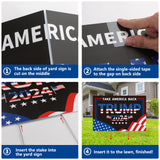 Probsin Trump 2024 Yard Sign with Metal H Stakes Double Sided 16" x 24" Trump Take America Back Black Signs Voted for Trump Outdoor Decorations for Indoor Outdoor Lawn, Garden, Window, Party Supplies