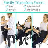 Vive Transfer Sling - Padded Assist Gait Belt - Heavy Duty Patient Lift with Straps - Mobility Standing and Lifting Aid for Disabled, Elderly, Seniors, Injured - Safely Move from Bed and Wheelchair