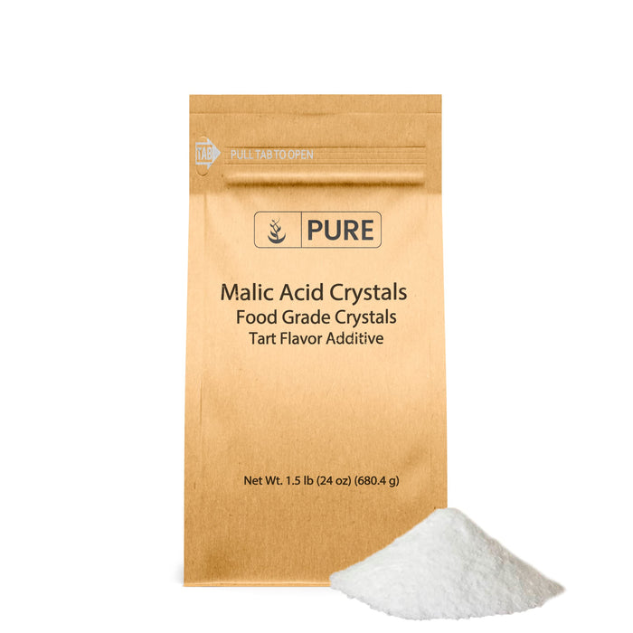 PURE ORIGINAL INGREDIENTS Malic Acid (1.5 lb) Food Grade Crystals, Tart Flavor