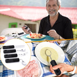 Weighted Utensils for Hand Tremors, Weighted Silverware for Parkinsons Patients Arthritic Hands, Built Up Utensils for Adults, Adaptive Eating Utensils (Black-Bendable Utensils)