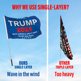 Trump Flag 2024 With Pole, Make America Great Again Trump Flag With Pole, Trump Was Right Banner, 3X5Ft, 1 Ply With Vivid Patriotic Colors Design Uv & Fade Resistant 2 Brass Grommets