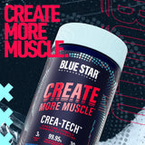 Blue Star Nutraceuticals CREA-TECH - Creapure Creatine Monohydrate - w/Electrolytes. Creatine + Electrolytes Capsules - Build Muscle and Increase Strength | 30 Day Supply - 120 Veggie Capsules