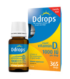 Ddrops Adults 1000IU 365 Drops - Liquid Vitamin D3 Supplement, Supporting Strong Bones & Immune System