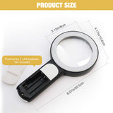 JMH Magnifying Glass with Light, 30x Handheld Large 18LED Cold and Warm Light with 3 Modes, Illuminated Magnifier for Seniors Reading, Inspection, Coins, Jewelry, Exploring