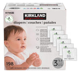 Kirkland Signature Diapers Size 3 (16 lbs - 28 lbs) 198 Count W/ Exclusive Health and Outdoors Wipes