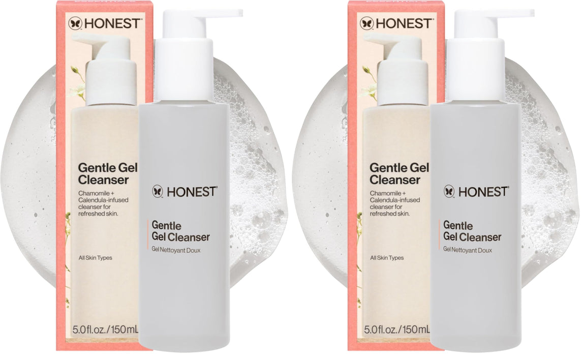 Honest Beauty Gentle Gel Daily Face Cleanser, Calms, Refreshes, Hydrates, Vegan Safe for Sensitive Skin, 5 fl oz, (Pack of 2)