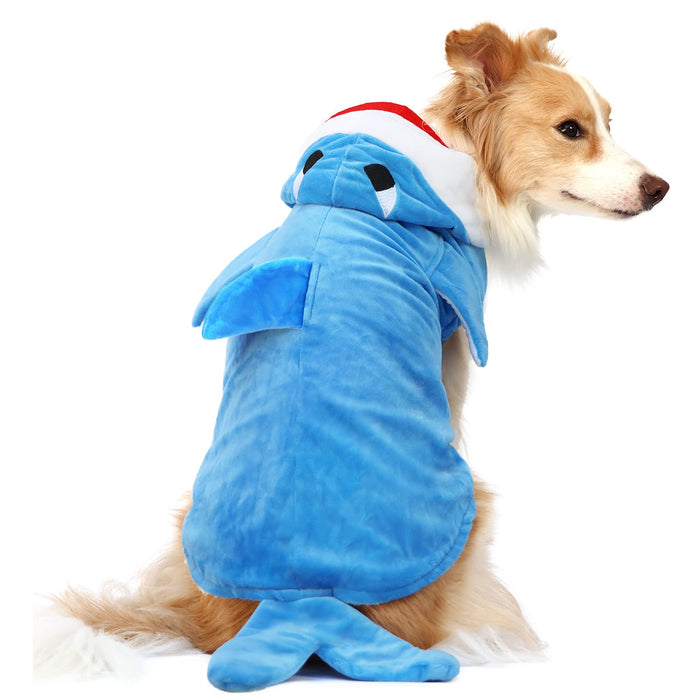 NACOCO Pet Shark Costume Clothes, Cute Christmas Dog Apparel Outfit for Large Dogs, Fall and Winter (Blue, 5XL)